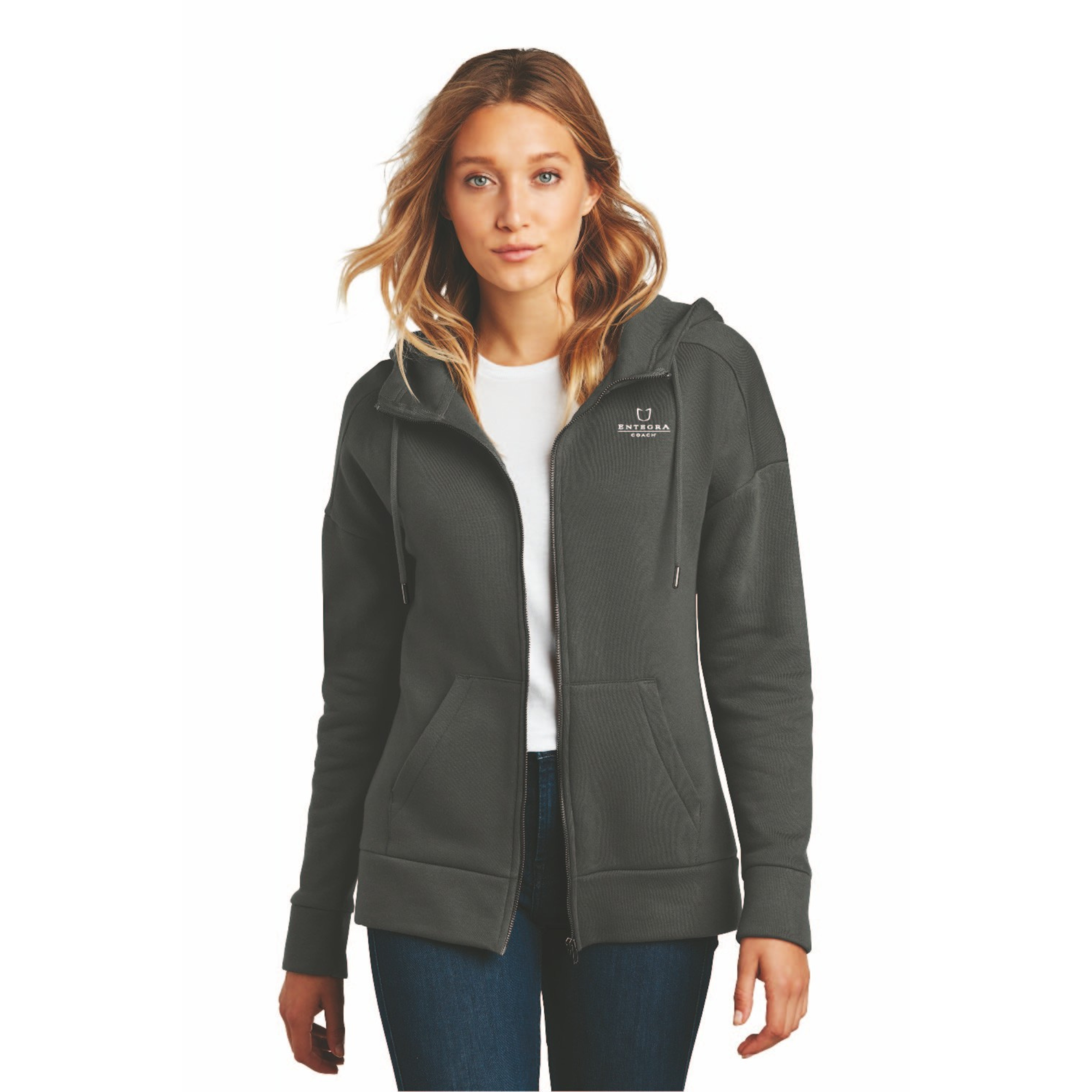 District® Women’s Perfect Weight® Fleece Drop Shoulder Full-Zip Hoodie