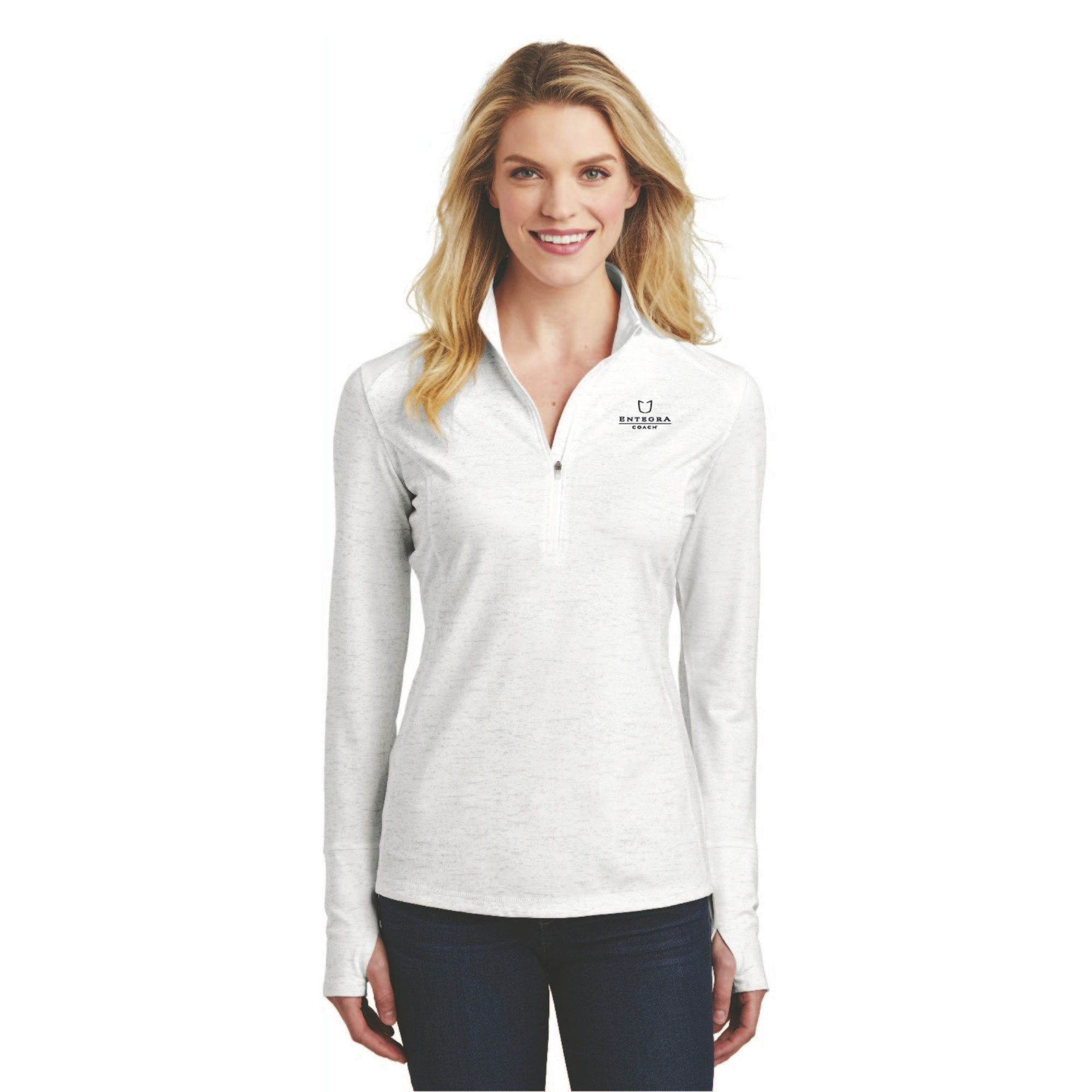 Sport-Tek ® Ladies Sport-Wick ® Stretch Reflective Heather 1/2-Zip Pullover